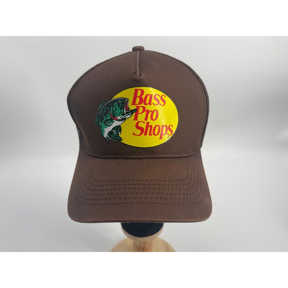 Bass Pro Shops Mesh Back Trucker Hat Brown OSFM Adjustable Snapback Fishing Cap